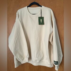 Daily Drills Oversized Fleece Crewneck, Sand XS/S
